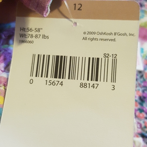 Oshkosh girls size 12 floral blouse nrw - Picture 2 of 3